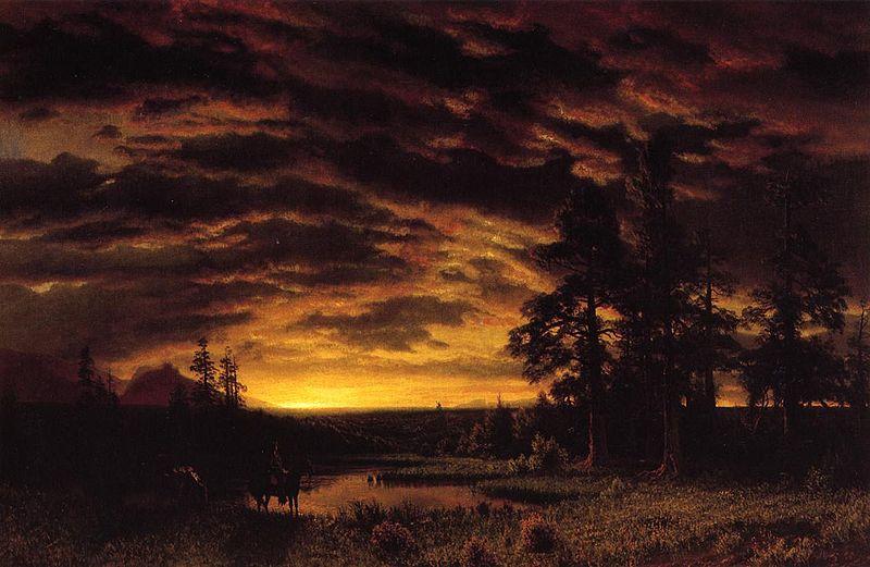 Albert Bierstadt Evening on the Prairie oil painting image